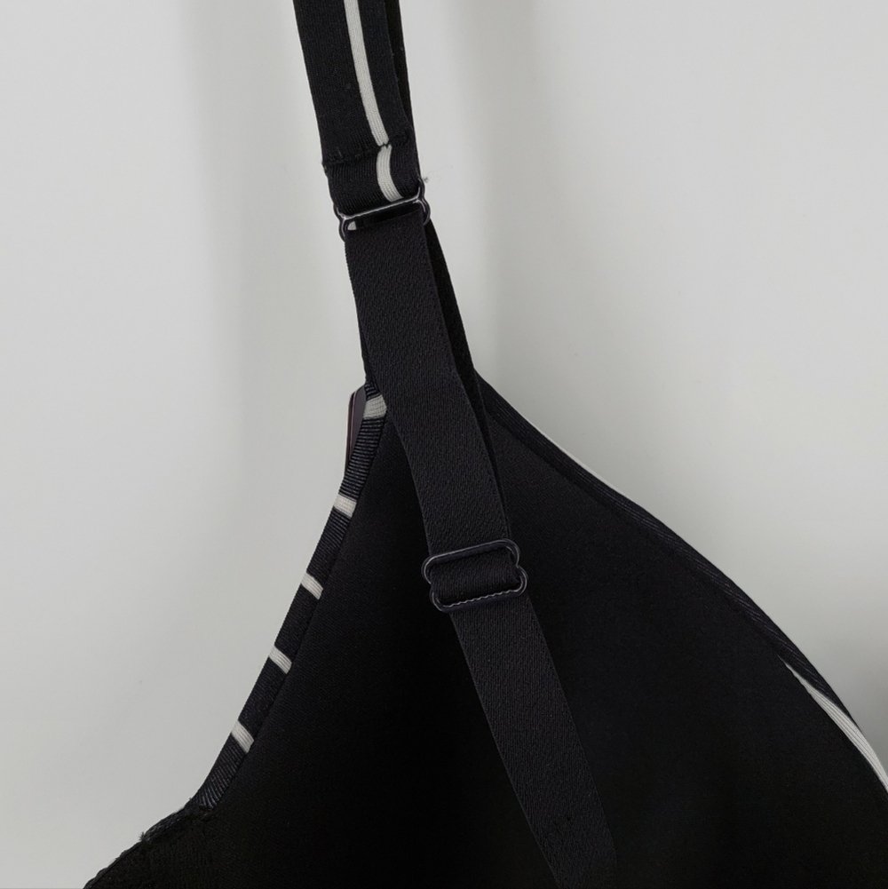 Cacique Boost Plunge Cleavage Solution Black White Stripe Bra, 40C - Picture 4 of 13